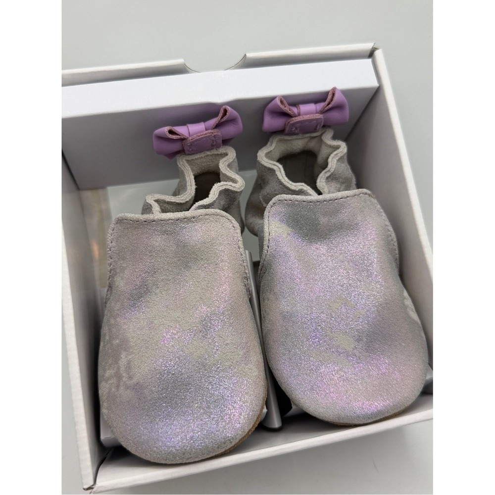Robeez Baby Girls Pretty Pearl Shoes - Silver Iridescent 6-12M